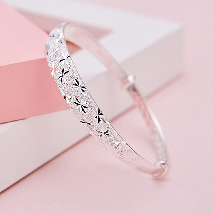 S990 18g Pure silver Starry Sky Push Pull Bracelet