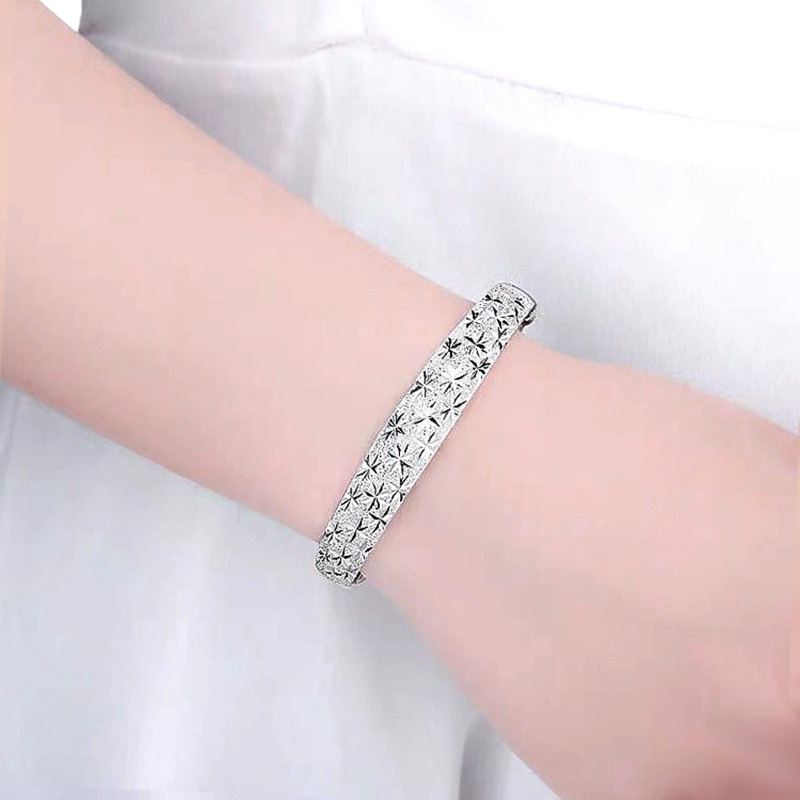 S990 18g Pure silver Starry Sky Push Pull Bracelet