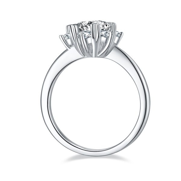 [Copy][Copy]S925 Silver 2-carat Plum blossom style zircon Ring 