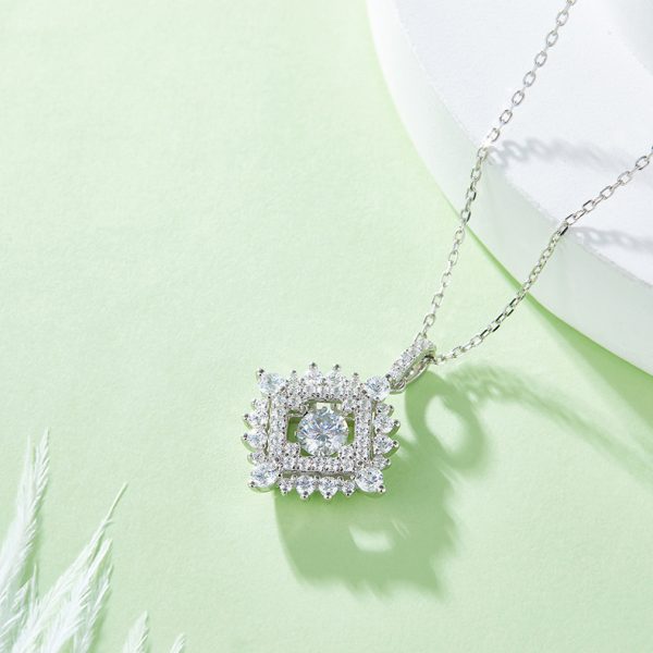 S925 Silver diamond-shaped necklace pendant set 2026