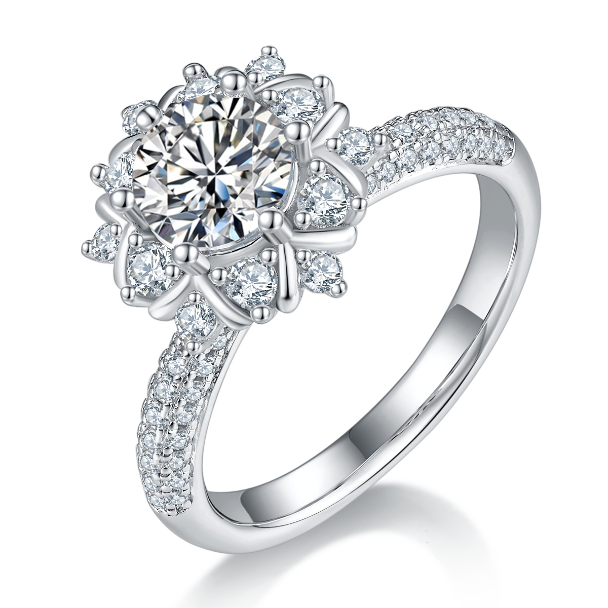 S925 Silver 1-carat exquisite zircon Ring