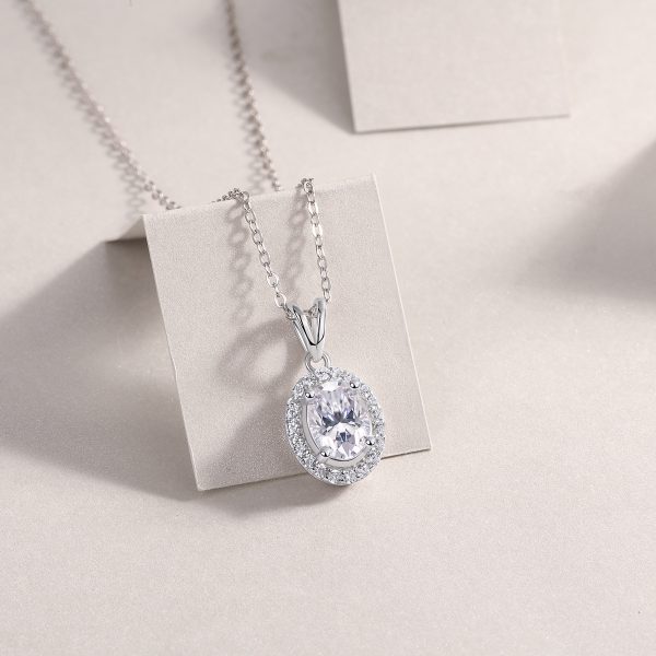 S925 Silver V-shaped ellipse Infinity Necklace Pendant Set