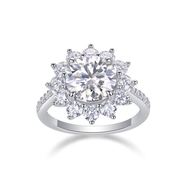 S925 Silver 3-carat a riot of color zircon Ring 