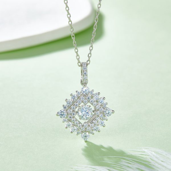 S925 Silver diamond-shaped necklace pendant set 2026