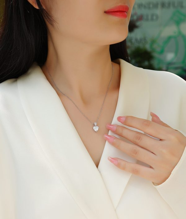 S925 Silver lady The Beloved Of The Heart Pendant Necklace Set