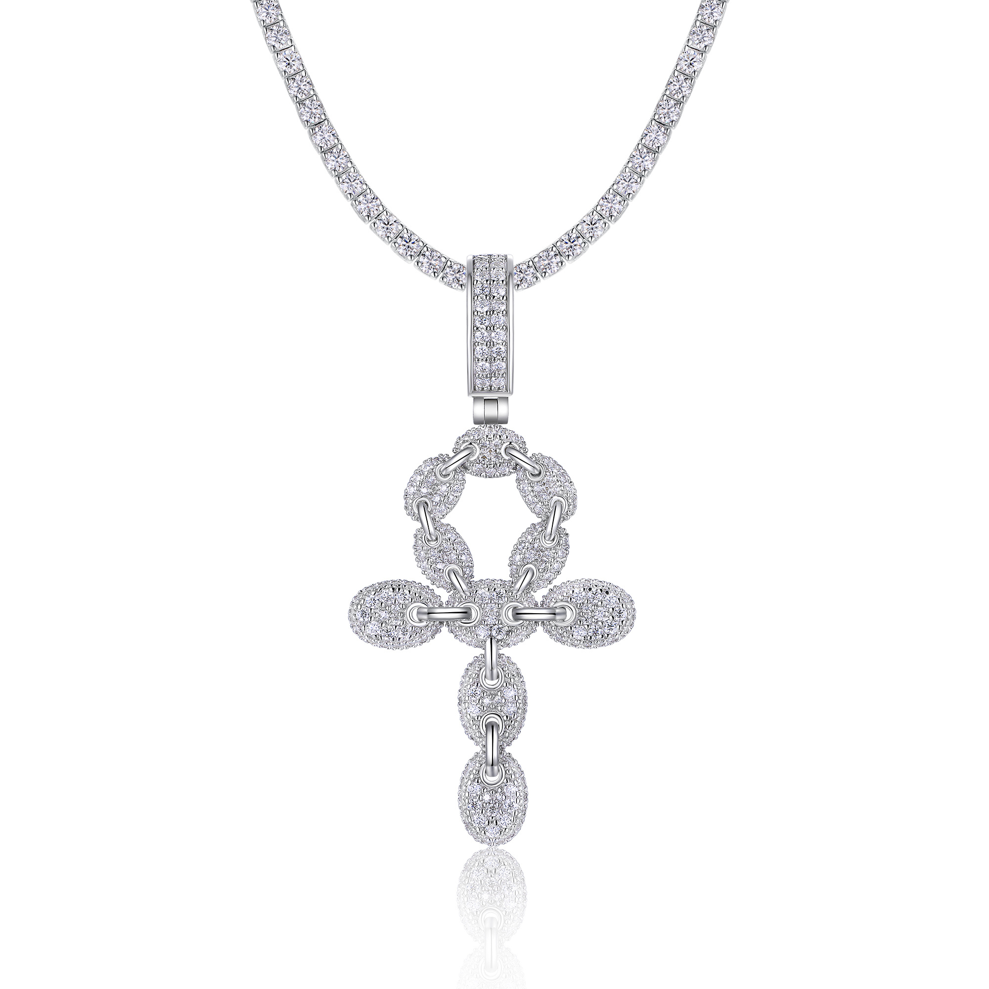 S925 Silver pigeon egg Cross Set new style pendent