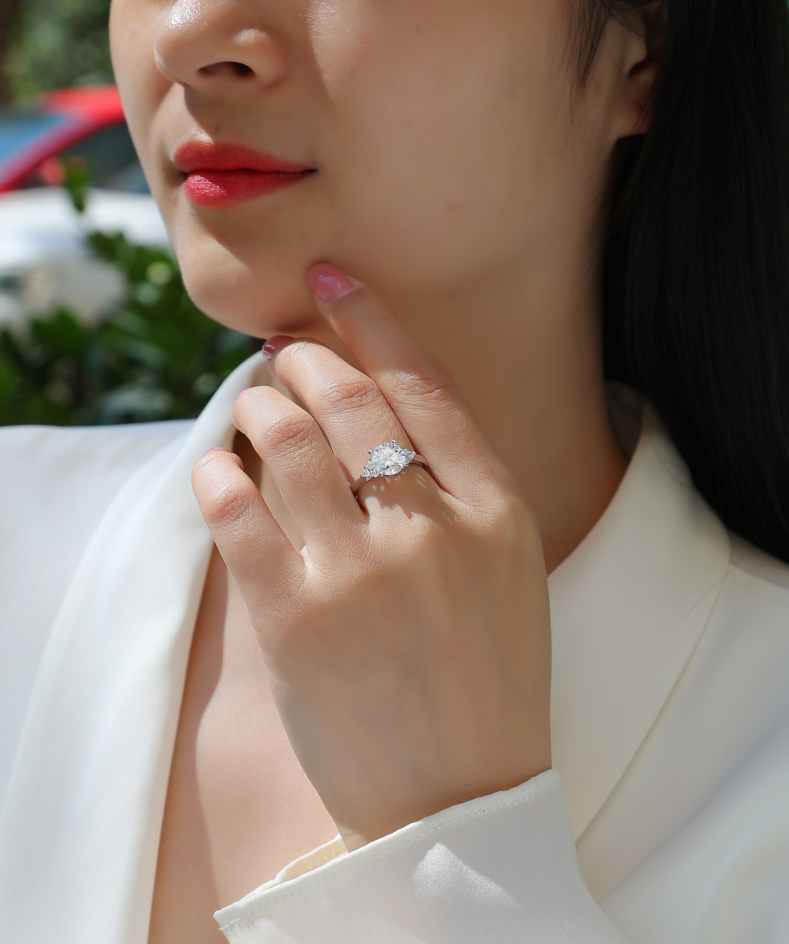  S925 Silver 1-carat Galaxy Light – A Wedding zircon Ring 