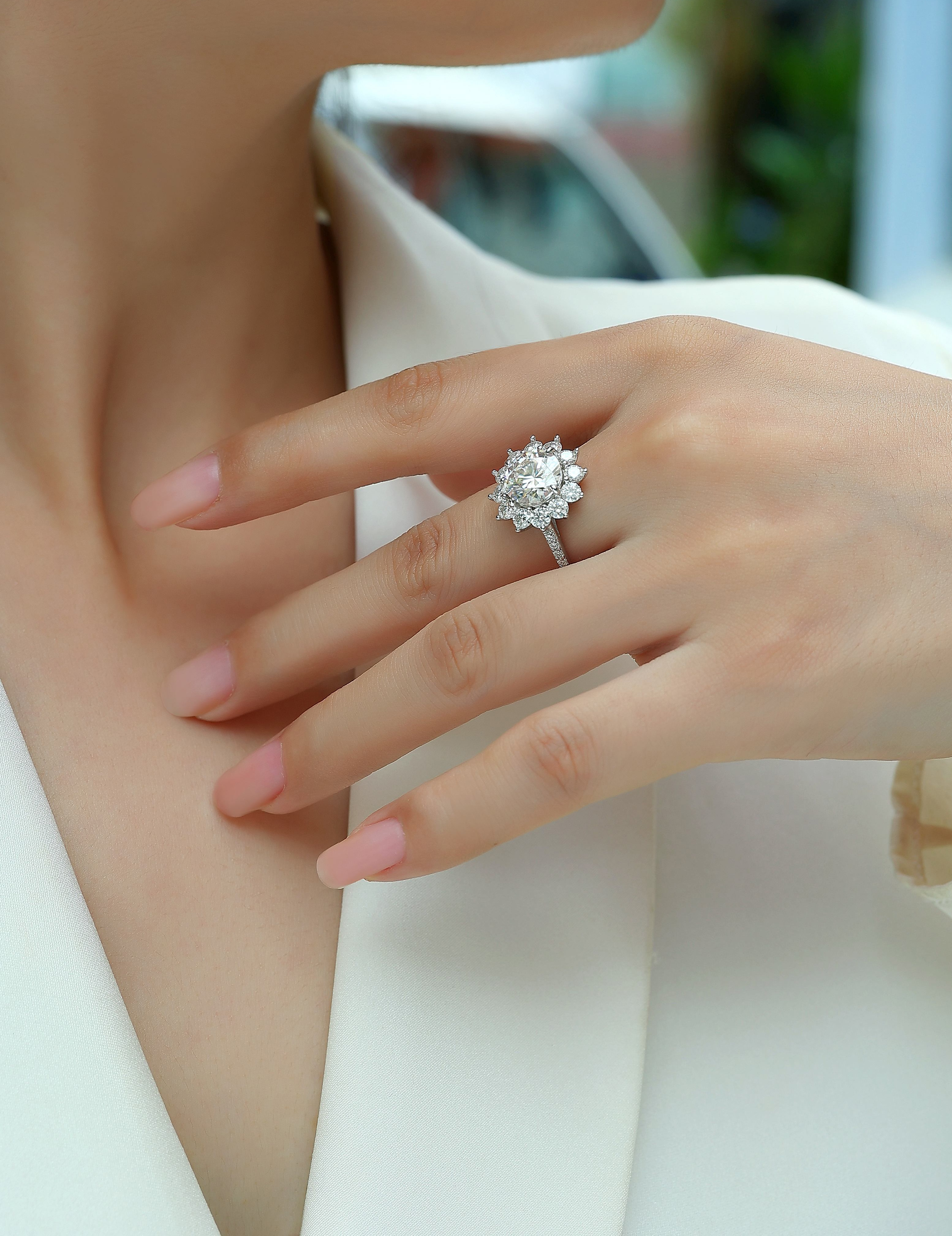 S925 Silver 3-carat a riot of color zircon Ring 
