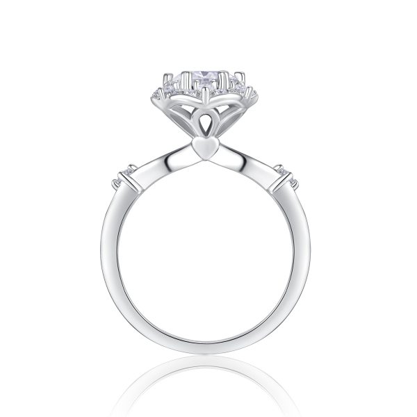 S925 Silver 1-carat Niche daily style zircon Ring 