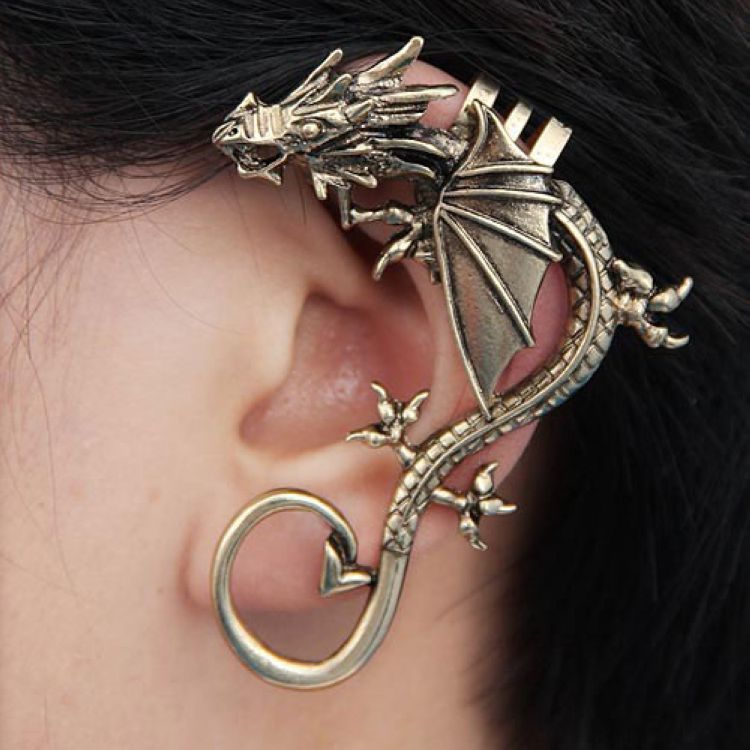 Alloy Material multiple styles 1 pair of flying dragons without ear holes ear clips ear hooks