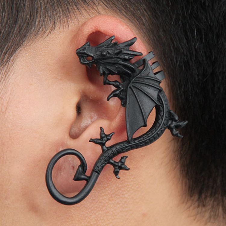 Alloy Material multiple styles 1 pair of flying dragons without ear holes ear clips ear hooks