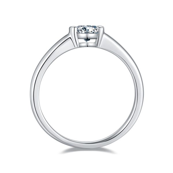  S925 Silver 0.5-carat Simple Style zircon Ring 