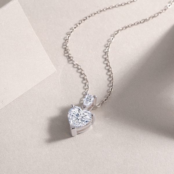 S925 Silver lady The Beloved Of The Heart Pendant Necklace Set
