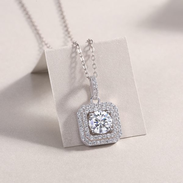 S925 Women Sugar Diamond Pendant Necklace Set
