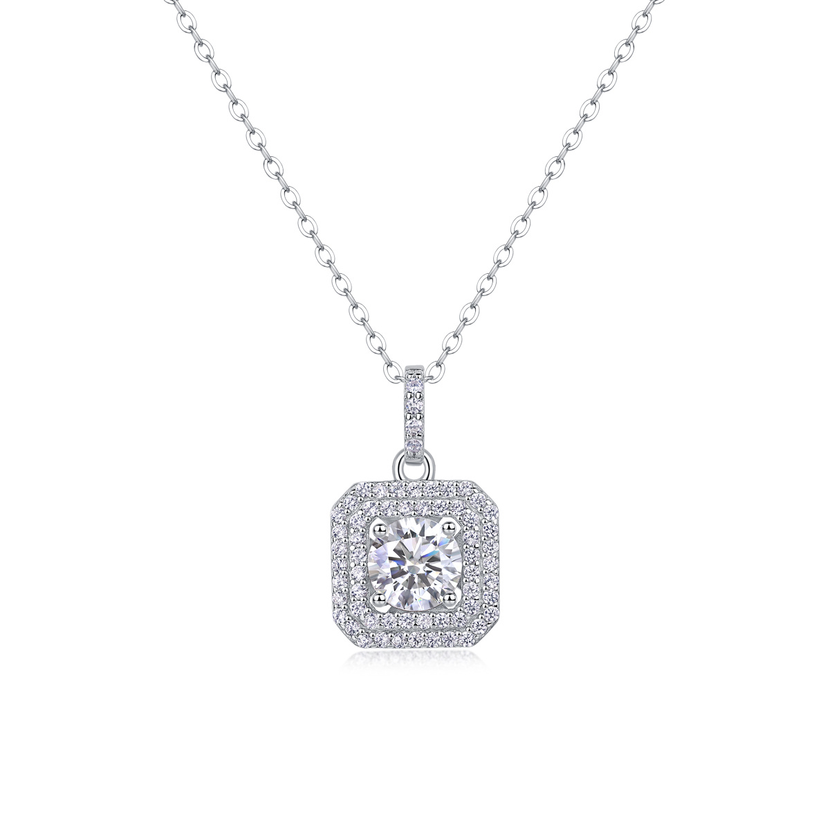 S925 Women Sugar Diamond Pendant Necklace Set