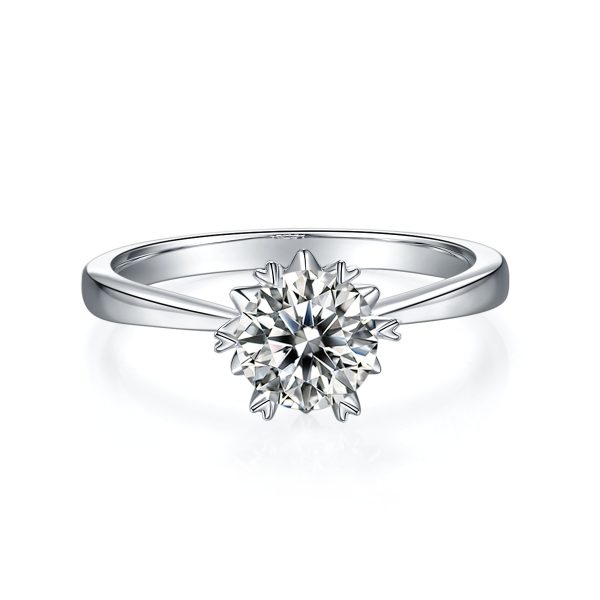 S925 Silver 1-carat Dance Of Wind And Snow  zircon Ring