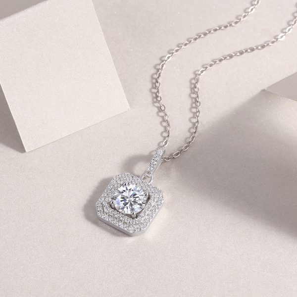 S925 Women Sugar Diamond Pendant Necklace Set