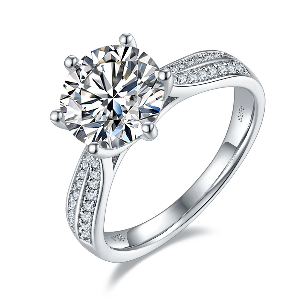 S925 new style Silver A 3-carat  zircon Ring