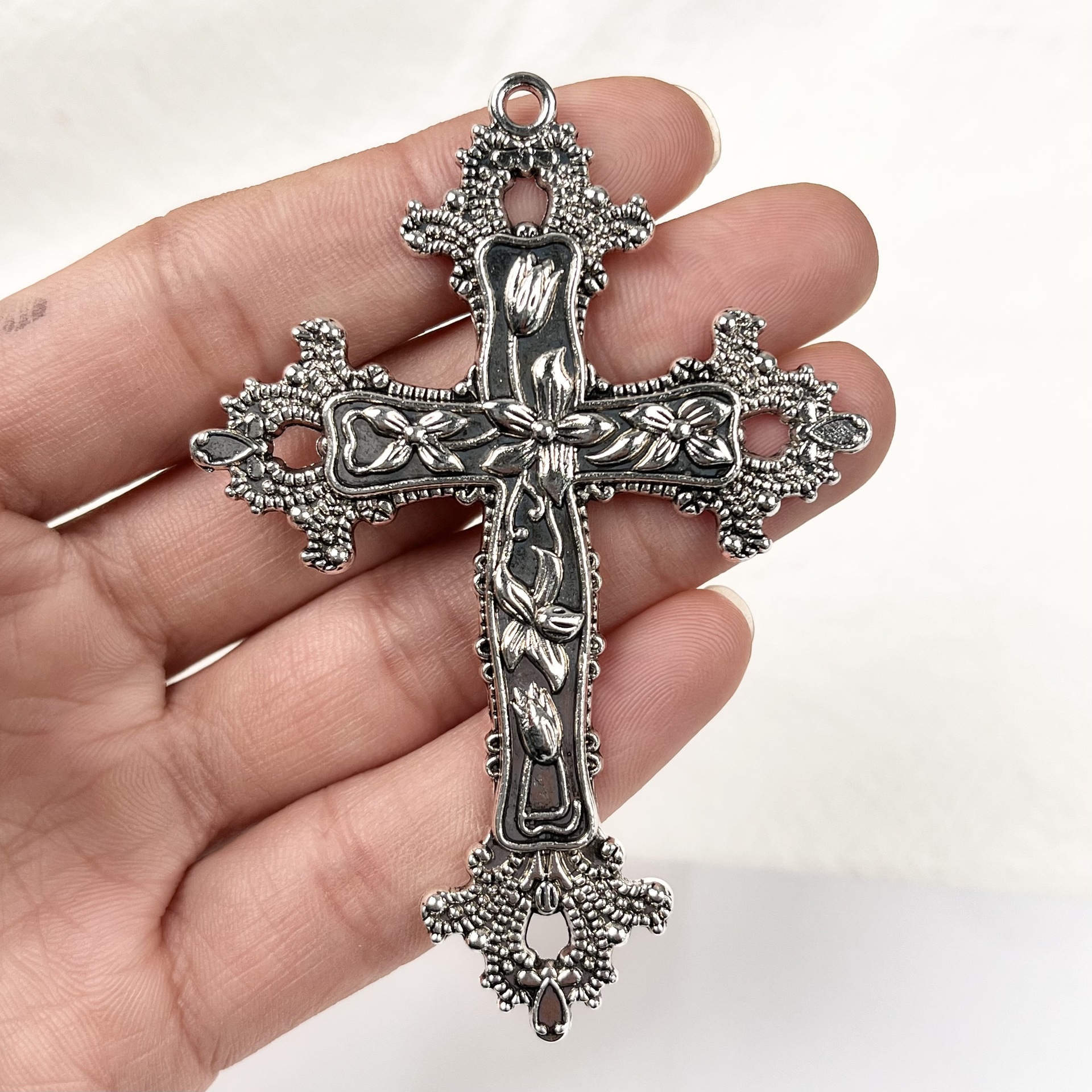 Alloy Material multiple styles 55 CM Gothic Skeleton Cross Pendant Necklace