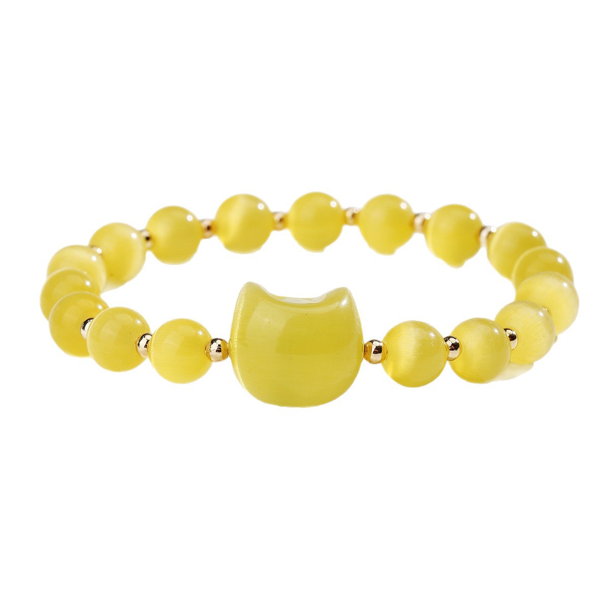 Bohemian 8MM multi material crystal cat eye bead bracelet