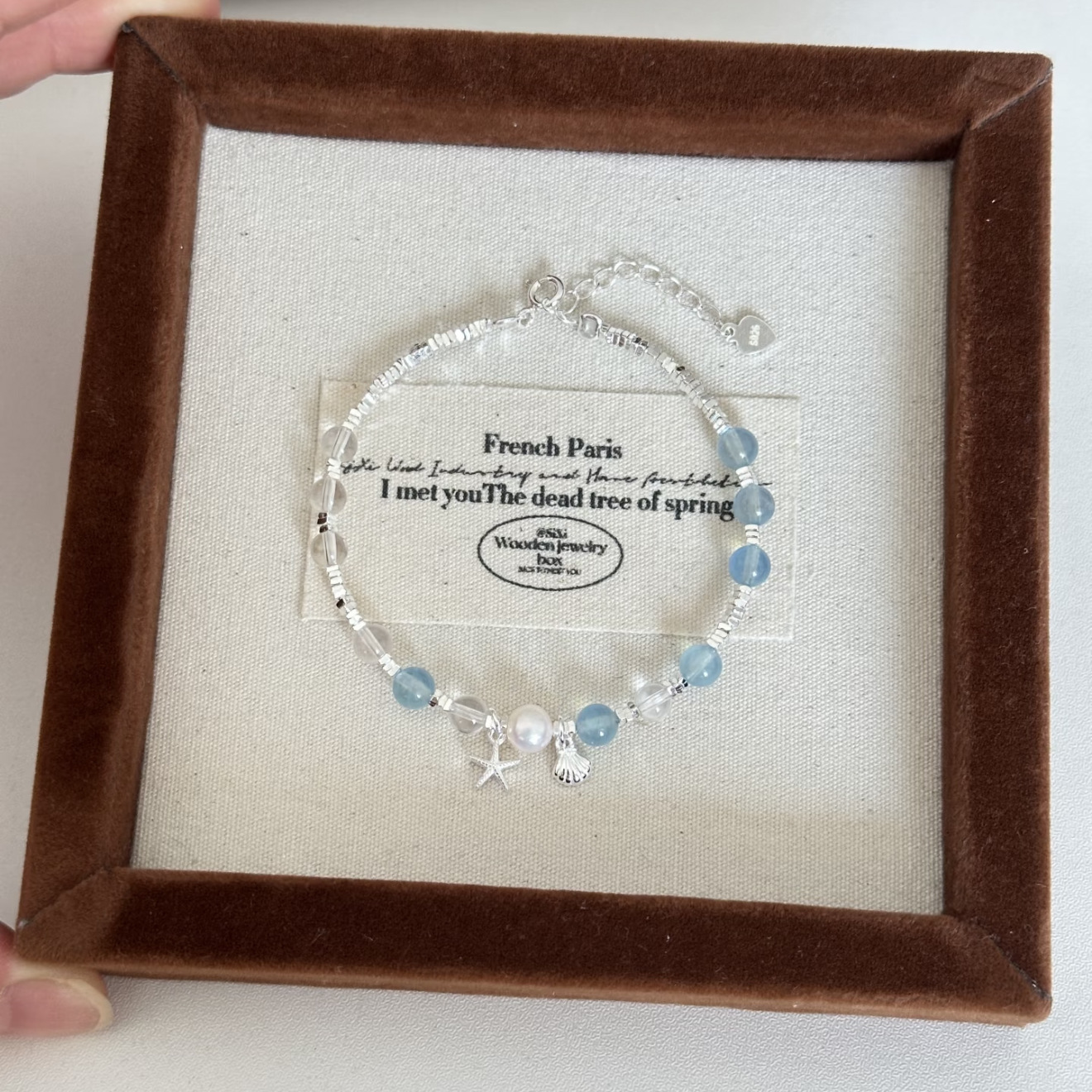 S925 3.5g 16.8cm+ 3.5cm extended chain sterling silver Sea Blue Treasure Freshwater Pearl bracelet  