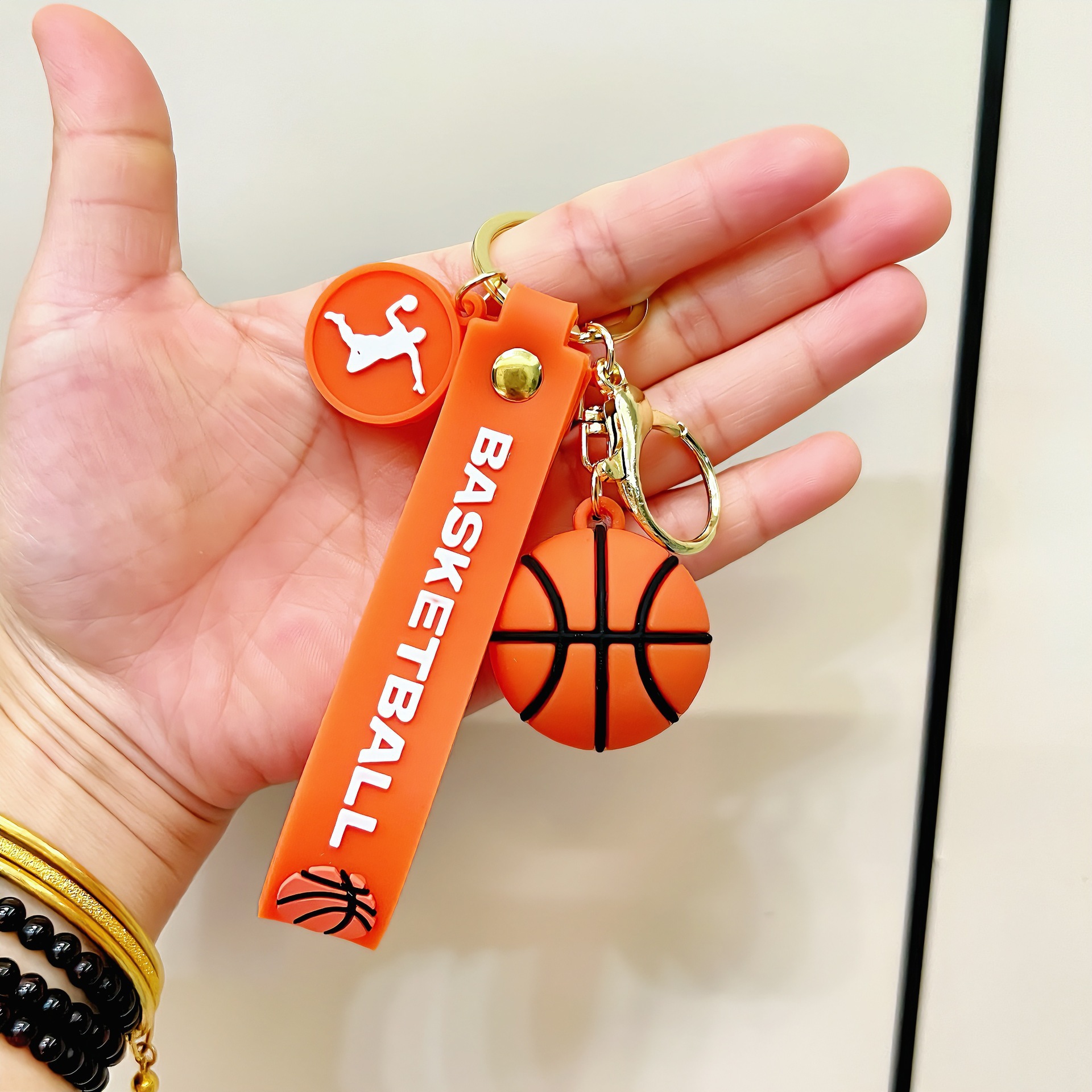 Synthetic resin plastic Eco-friendly PVC multiple Basketball sports ball Keychains
