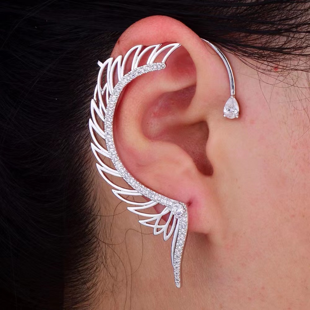 Alloy Material multiple styles 1 pair of Zircon animal shape without ear holes ear clips ear hooks