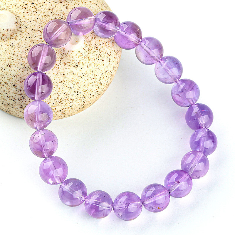 Multiple Sizes Single Circle Uruguayan Amethyst Lavender Natural Crystal Bracelet