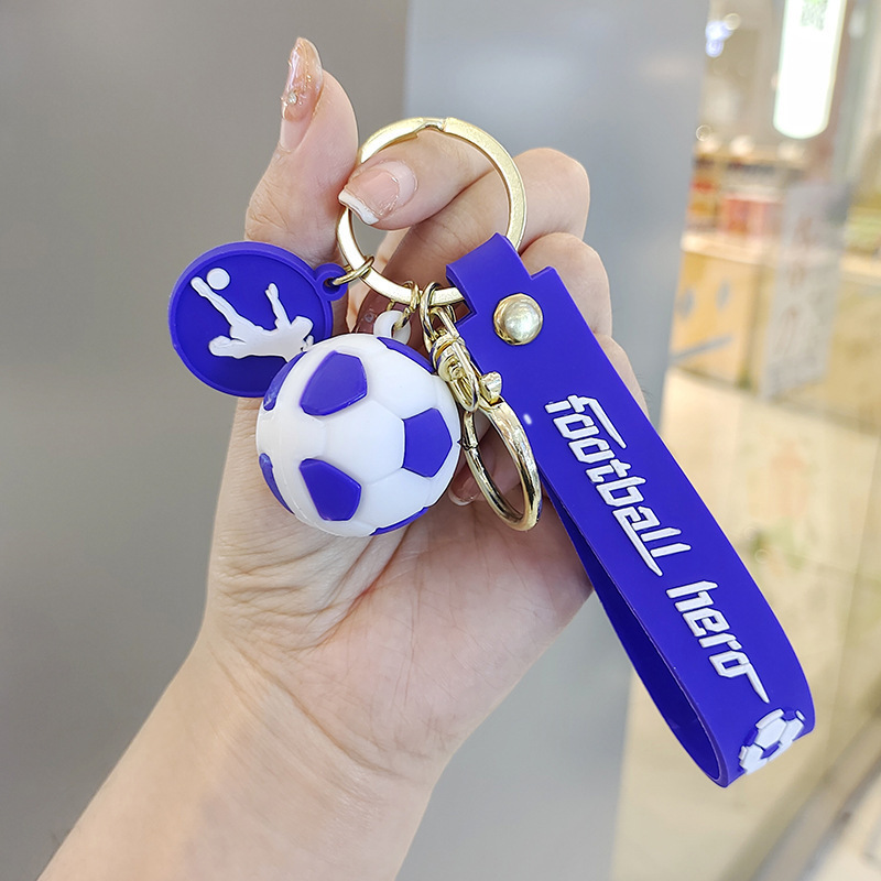 Synthetic resin plastic Eco-friendly PVC multipleFootball sports ball Keychains
