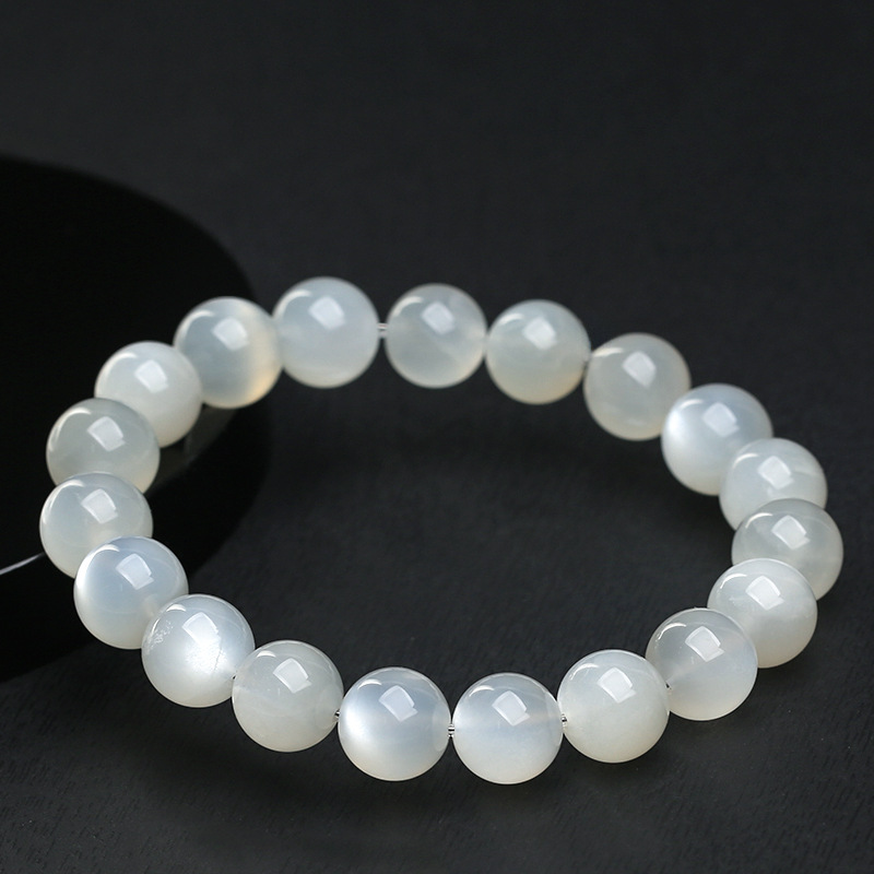 Multiple Sizes Single Circle Gray Moonlight Stretching Stone Moonlight Stone Natural Crystal Bracelet