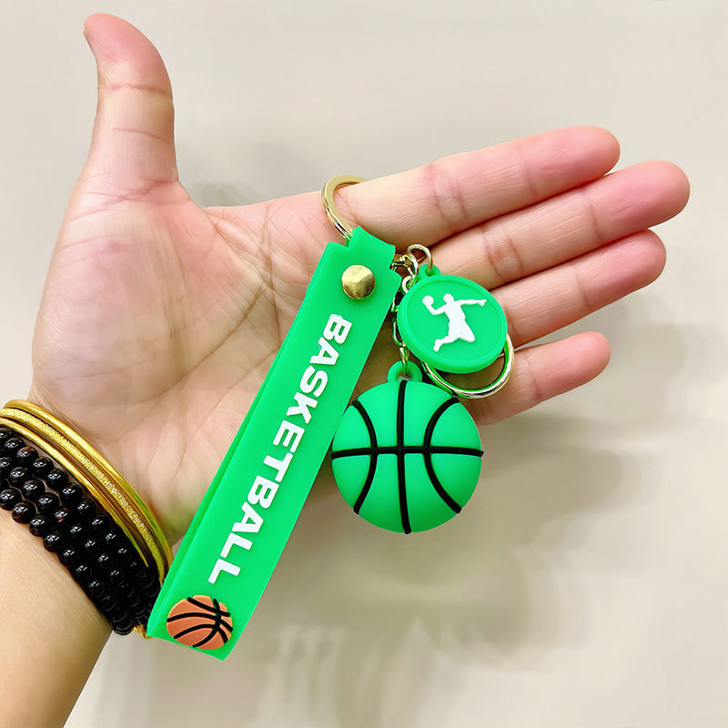 Synthetic resin plastic Eco-friendly PVC multiple Basketball sports ball Keychains