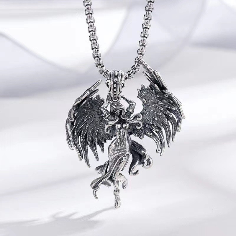Alloy Material multiple styles 60CM angel wings Pendant Necklace
