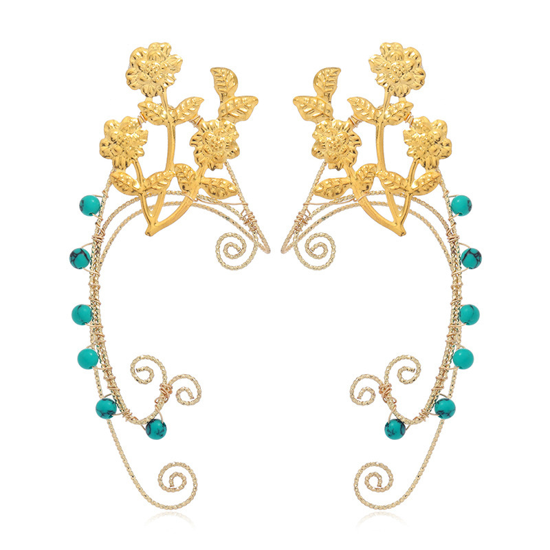 [Copy]Alloy Material multiple styles 1 pair of Zircon Elf Leaf without ear holes ear clips ear hooks