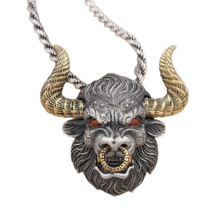 Alloy Material multiple styles 55 CM Mighty Bull Head Pendant Necklace