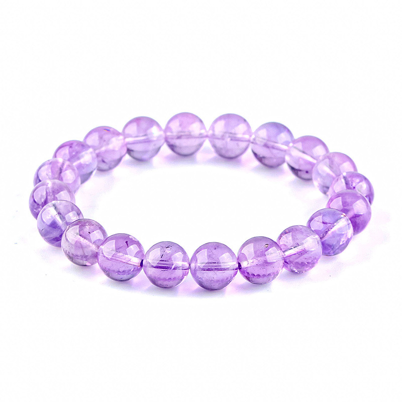 Multiple Sizes Single Circle Uruguayan Amethyst Lavender Natural Crystal Bracelet
