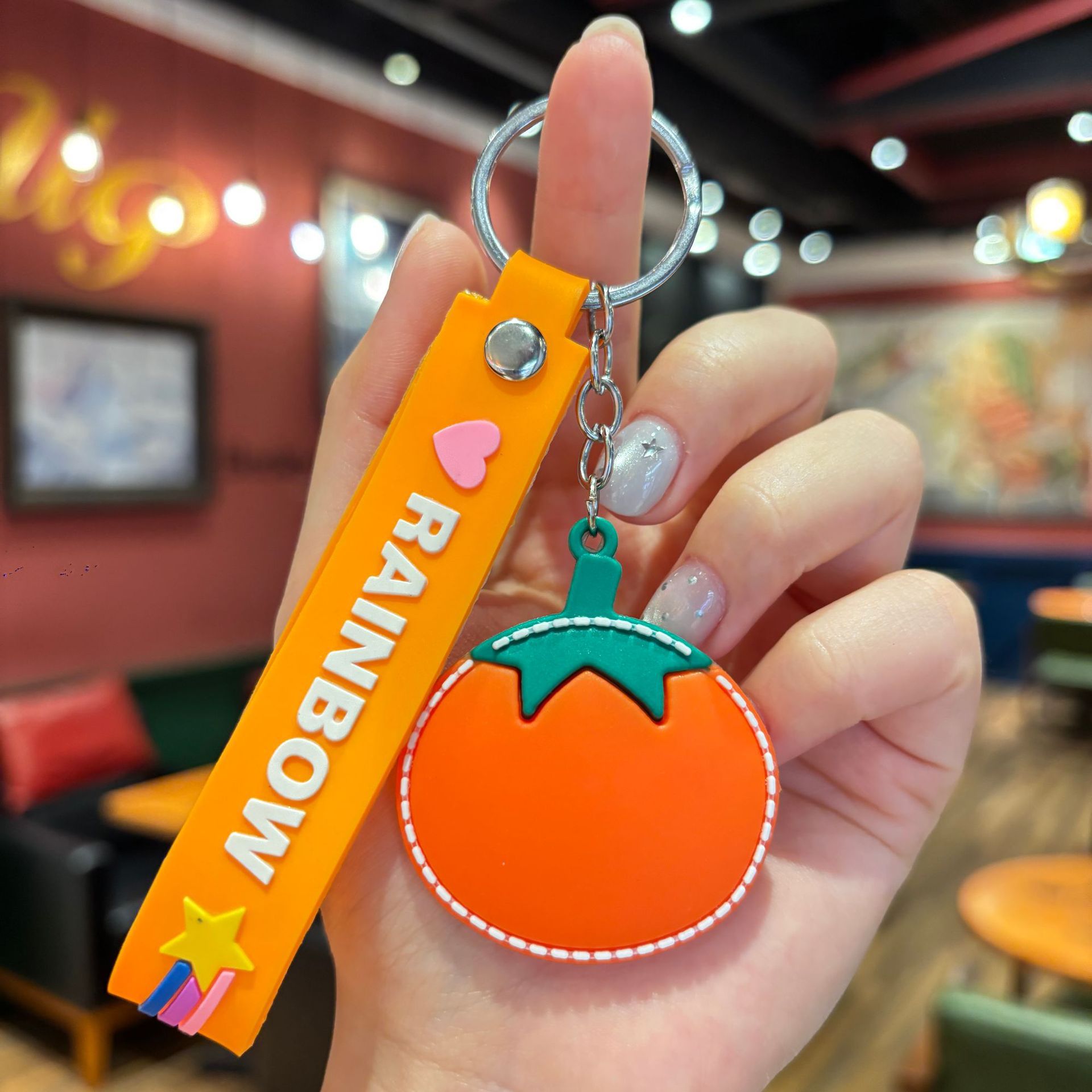 Synthetic resin plastic Eco-friendly PVC multiple simulation watermelon grape fruit shape keychains