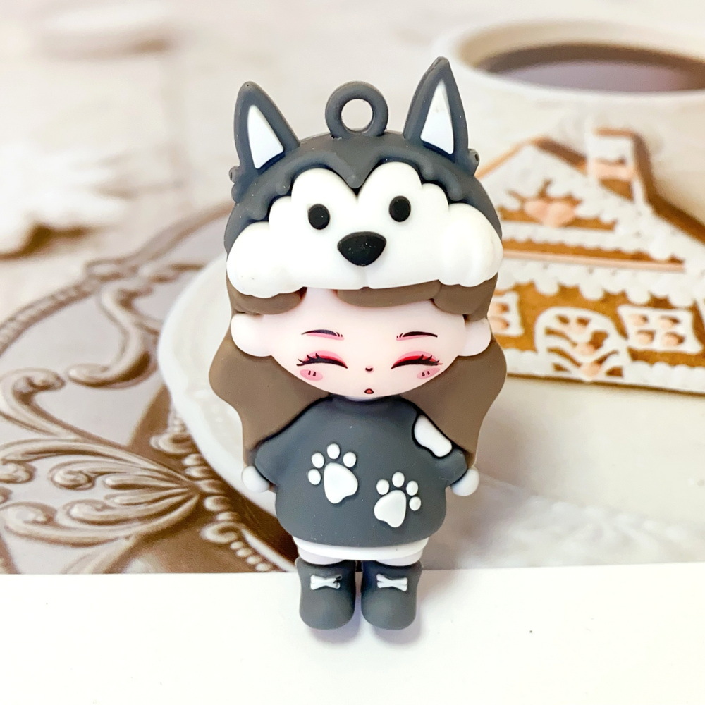 Synthetic resin plastic Eco-friendly PVC multiple Ancient Tang style dress for young ladies Keychains