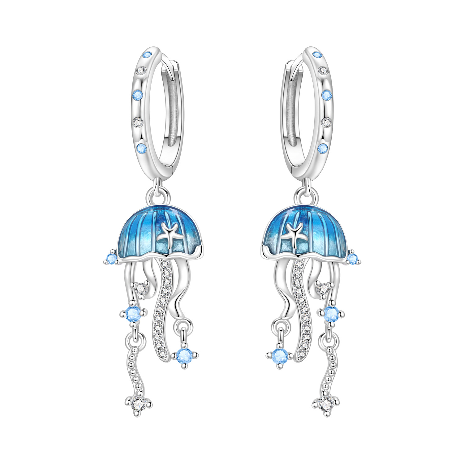 2026 S925 Pure Silver Multiple styles of  Butterfly jellyfish goldfish Zircon Earrings