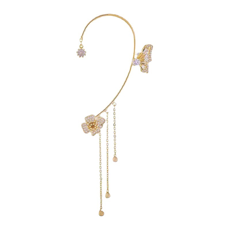 Alloy Material multiple styles 1 pair of Zircon animal shape without ear holes ear clips ear hooks