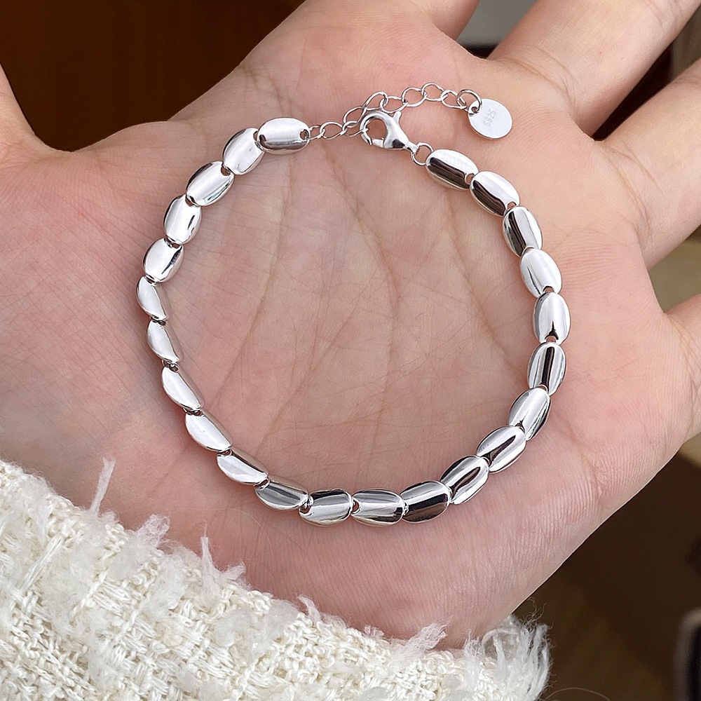 S925 5.6g 15cm+5cm extended chain sterling silver Geometric Circle Irregular b Bracelet