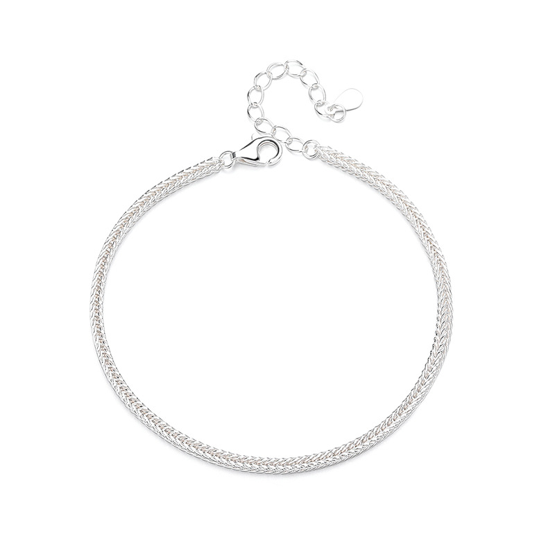 S925 2.9g 15cm+ 3.5cm extended chain sterling silver snake bone A bracelet  