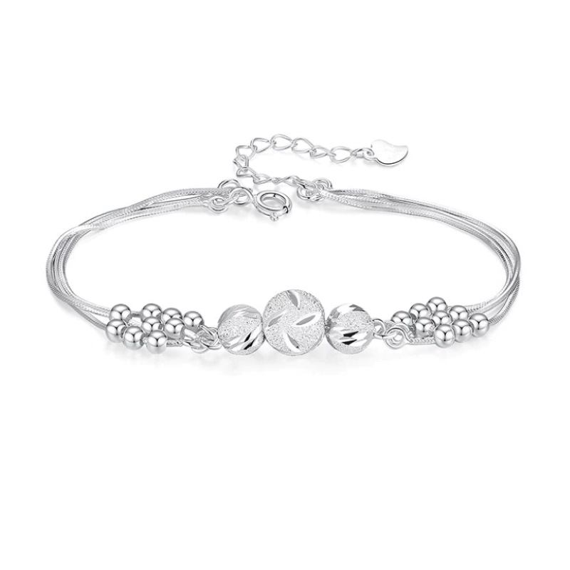 S925 4.15g 15cm+ 3.8cm extended chain sterling silver star bracelet for women