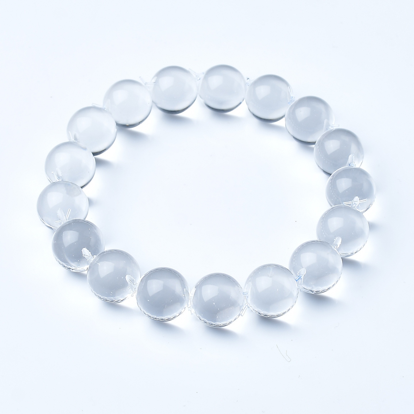 Multiple Sizes Single Circle white quartz Natural Crystal Bracelet
