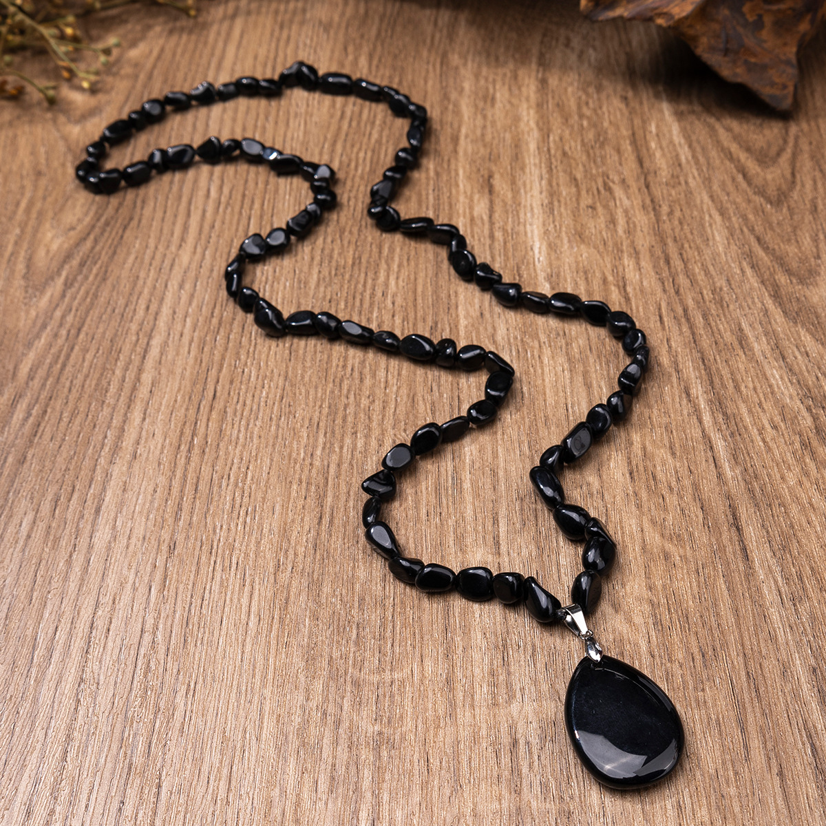 Bohemian style Multiple natural Sweater chain amethyst pendant long necklace