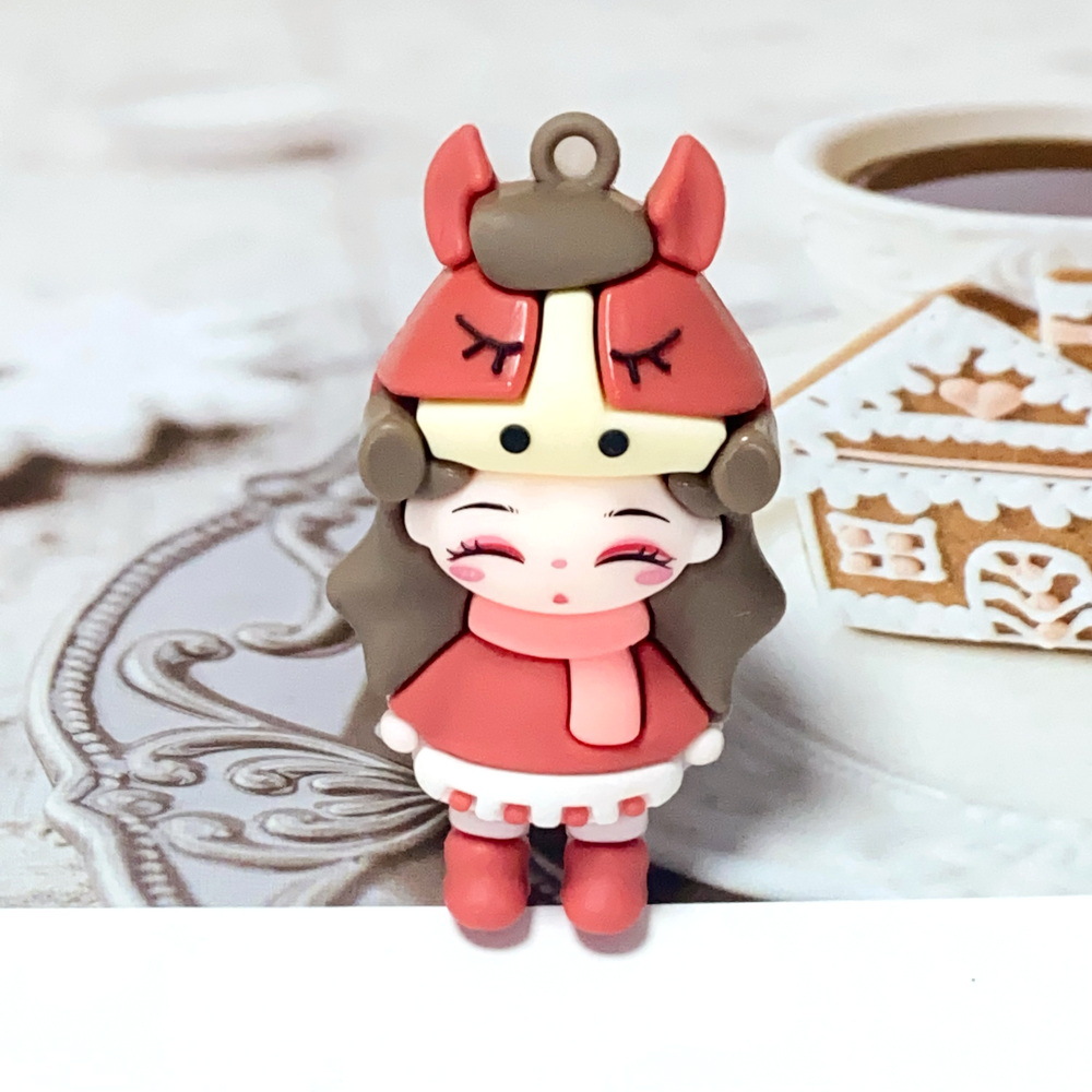 Synthetic resin plastic Eco-friendly PVC multiple Ancient Tang style dress for young ladies Keychains