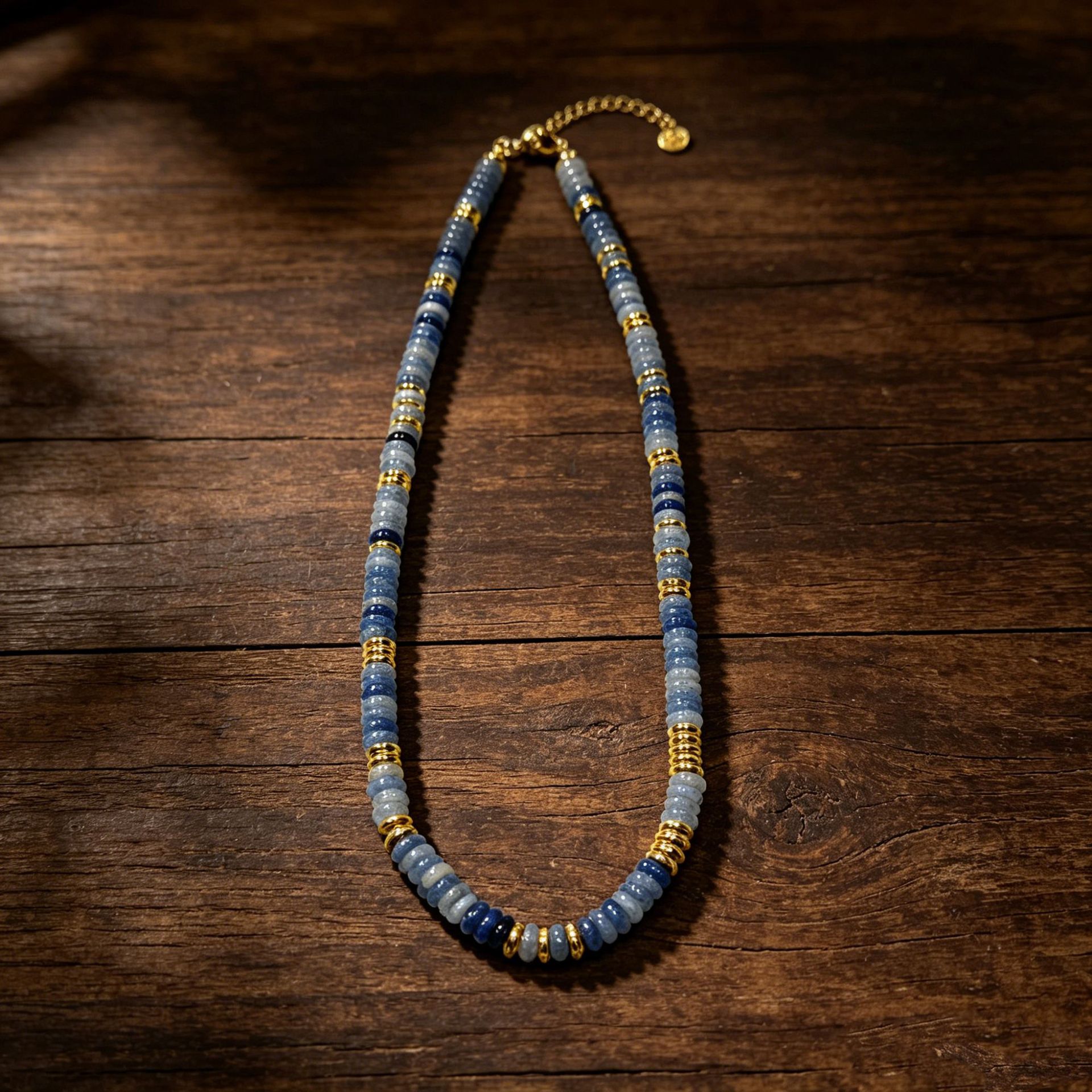 Bohemian style hand polished crystal powder crystal spacer bead collarbone necklace