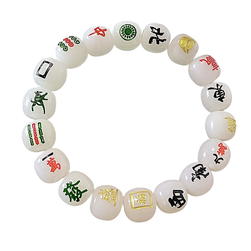 Thirteen year old Mahjong Bodhi Hand String Cultural Play Buddha Bead Bracelet
