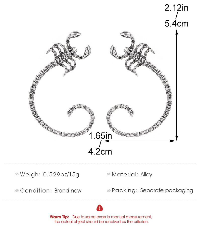 Alloy Material multiple styles 1 pair of Zircon Exaggerated animal designs without ear holes ear clips ear hooks