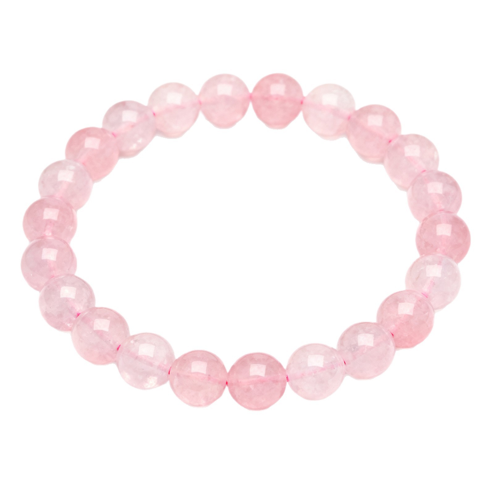Multiple Sizes Single Circle Pink Strawberry Crystal Natural Crystal Bracelet
