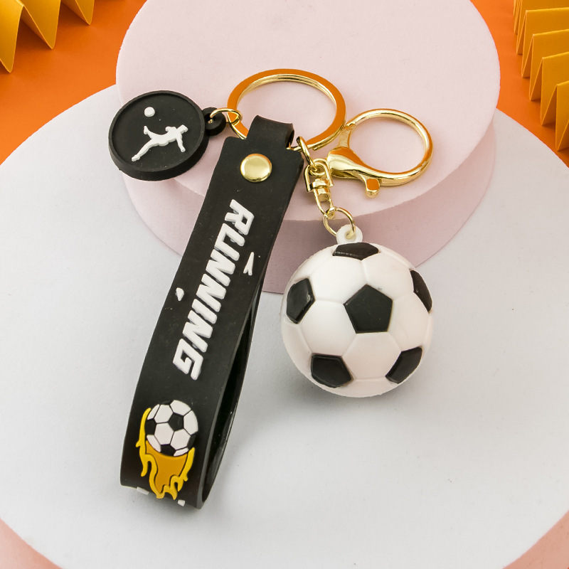 Synthetic resin plastic Eco-friendly PVC multipleFootball sports ball Keychains